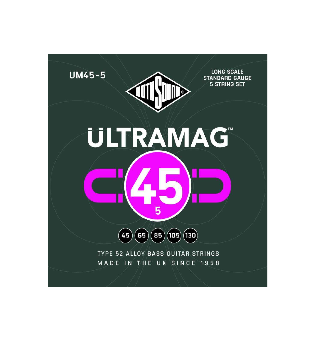 Rotosound Ultramag Standard Bass Guitar Strings (5-String Set)